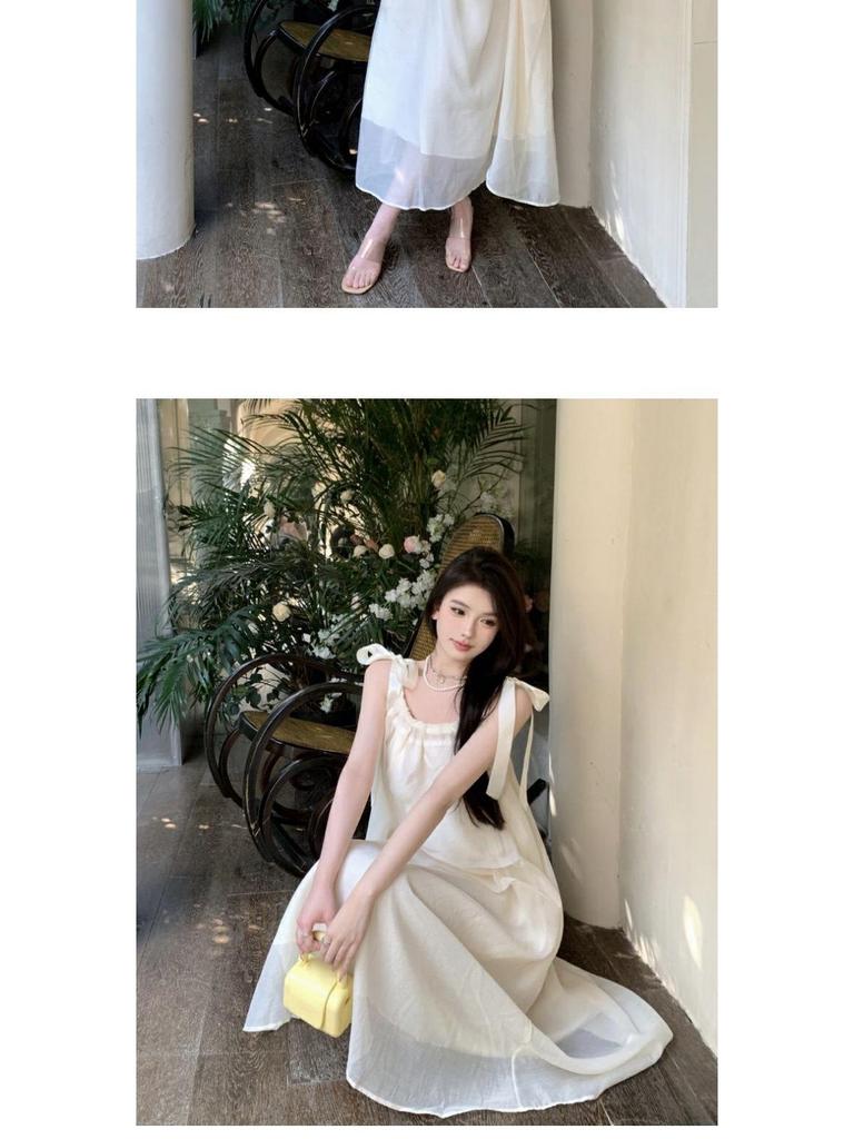 Women's French-Style Lace-Up Camisole Dress - Summer Beach Fairy Dress