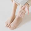 Women'S Summer Ultra Thin Toe Socks Sexy Breathable Toe-Separated Mid Tube Socks Solid Color Casual Transparent Tabi Silk Socks