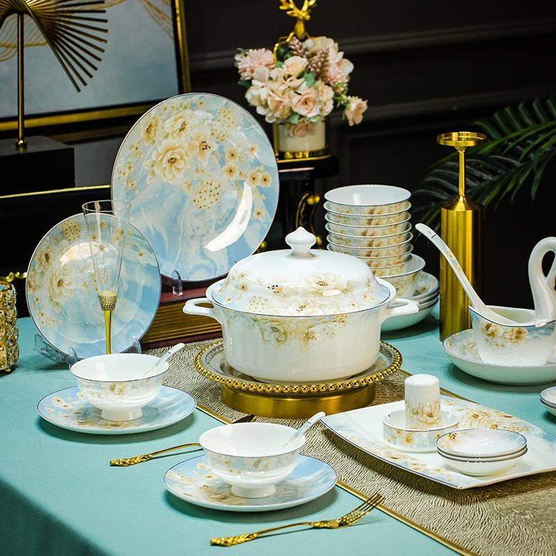 LISM Begonia Floral Ceramic Dinnerware Set
