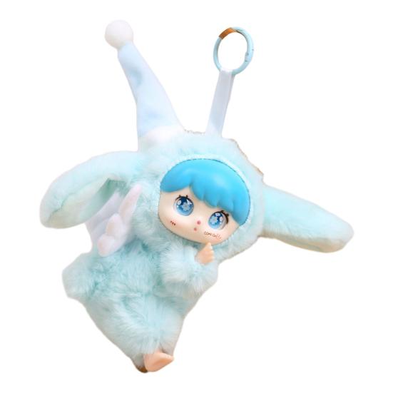 Vinyl Doll Keychain Hanging Decoration Mini Plush Pajamas Angel Girl Bag Charm Purse Pendant Backpack Schoolbag Hanging Ornament Women Girls Gift