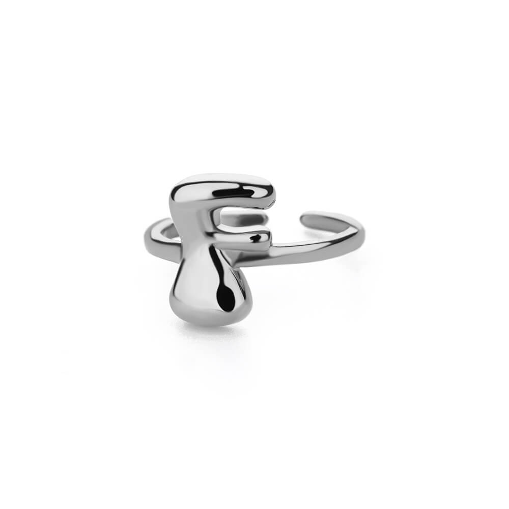 Chunky Initial Letter Rings for Women Gold Color Stainless Steel Ring Vintage Alphabet Jewelry Finger Accessories anillos mujer