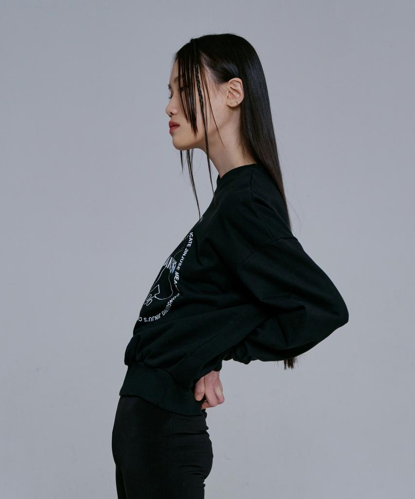JINJUSE Black Rabbit Sweatshirt [Black]
