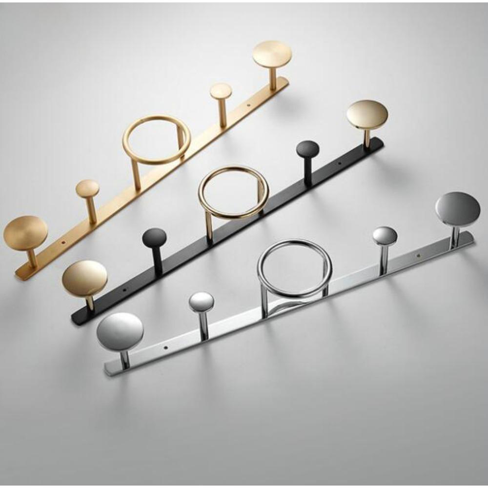 Brass Black and Gold Coat Hook Toilet Wall Mount Coat Rack Row Hook Door Hook Bathroom Accessories