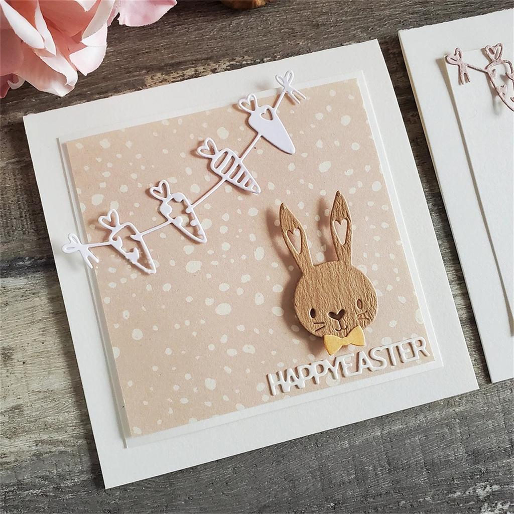 Rabbits Shape Cutting Dies Scrapbooking Die Cut Templates Carrots Carbon Steel Cutting Dies for Scrapbooking Card Making