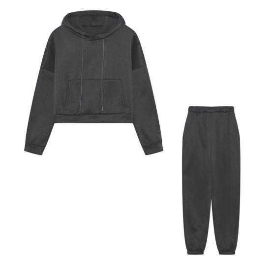 Women's 2 Piece Outfits Long Sleeve Pullover Crop Hoodies And Jogger Pants Sweatsuit Set Fall Casual Tracksuit Set