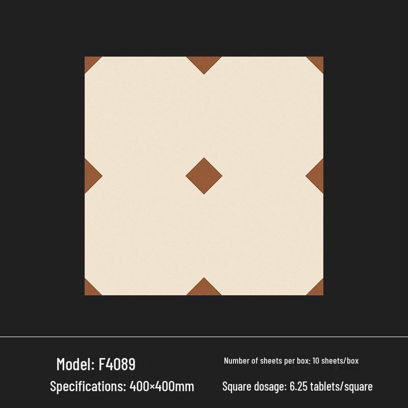 400x400 Zelená francouzská retro dlaždice s malým květinovým vzorem pro kuchyň, koupelnu, balkon a podlahu