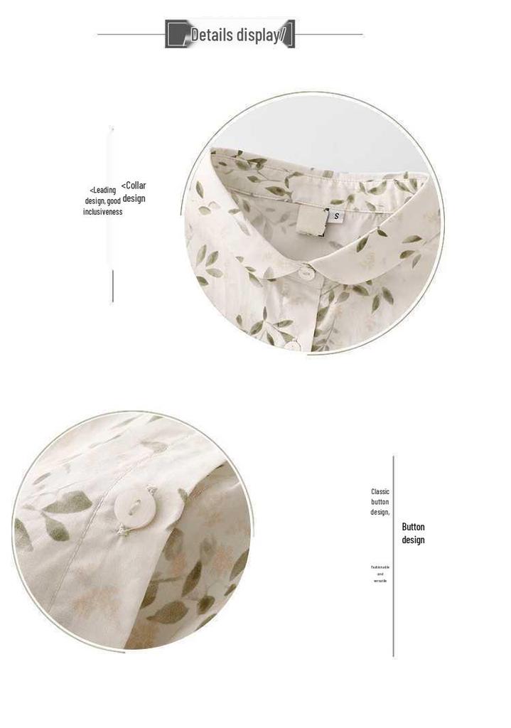New Summer Style Yuanbao Collar Loose Printed Women's Lapel Shirt