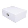Jewelry Storage Box White Wood Large Capacity 2 Layer Multiple Compartments PU Leather Portable