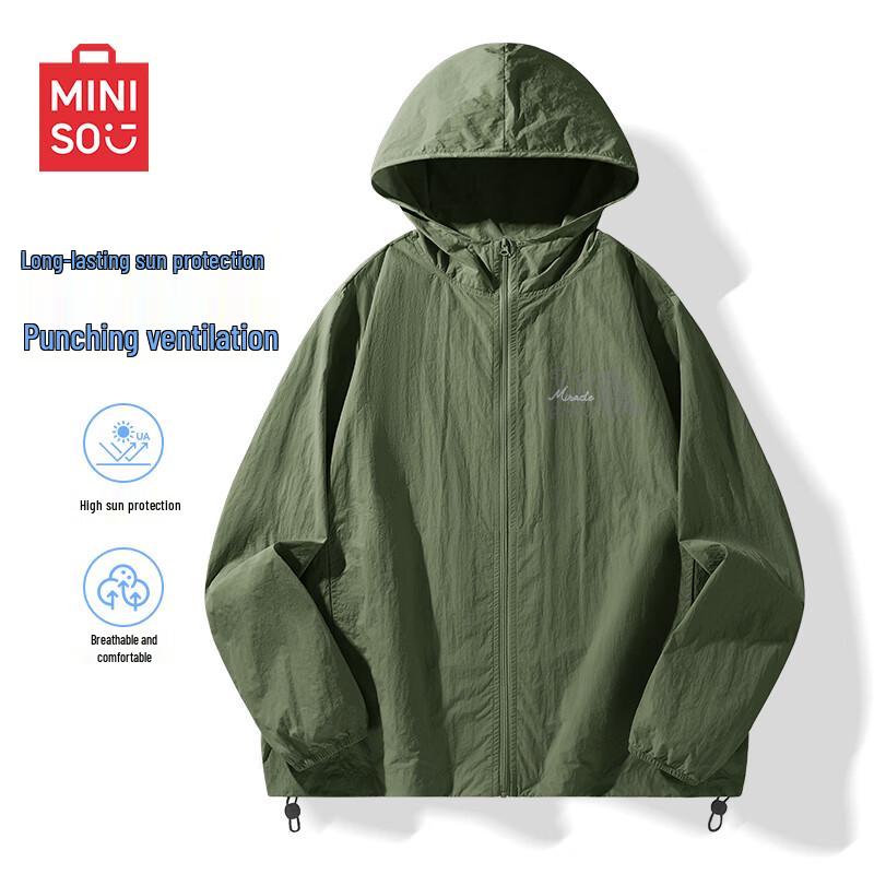 MINISO Men s Hooded Lightweight Sun Protection Jacket 3XL