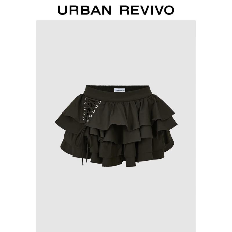 

UR 2025 Ruffled A-Line Skirt with Tie Waist L