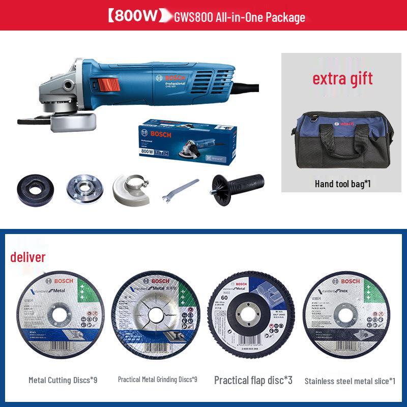 

Ручна кутова шліфмашина Bosch GWS800: Різання, пазування та полірування з 1-річною гарантією.