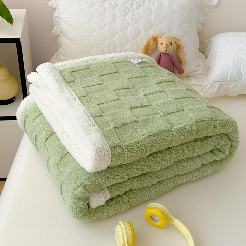 Manta de cuadros polar esponjosa, manta gruesa de invierno, funda nórdica de doble cara, funda para sofá cama, colcha suave y cálida para dormitorio