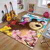 Custom Masha and the Bear Mat Personalized Name, Polyester Washable Indoor Entryway Rug, Gift for Christmas, Easter, Thanksgiving Day