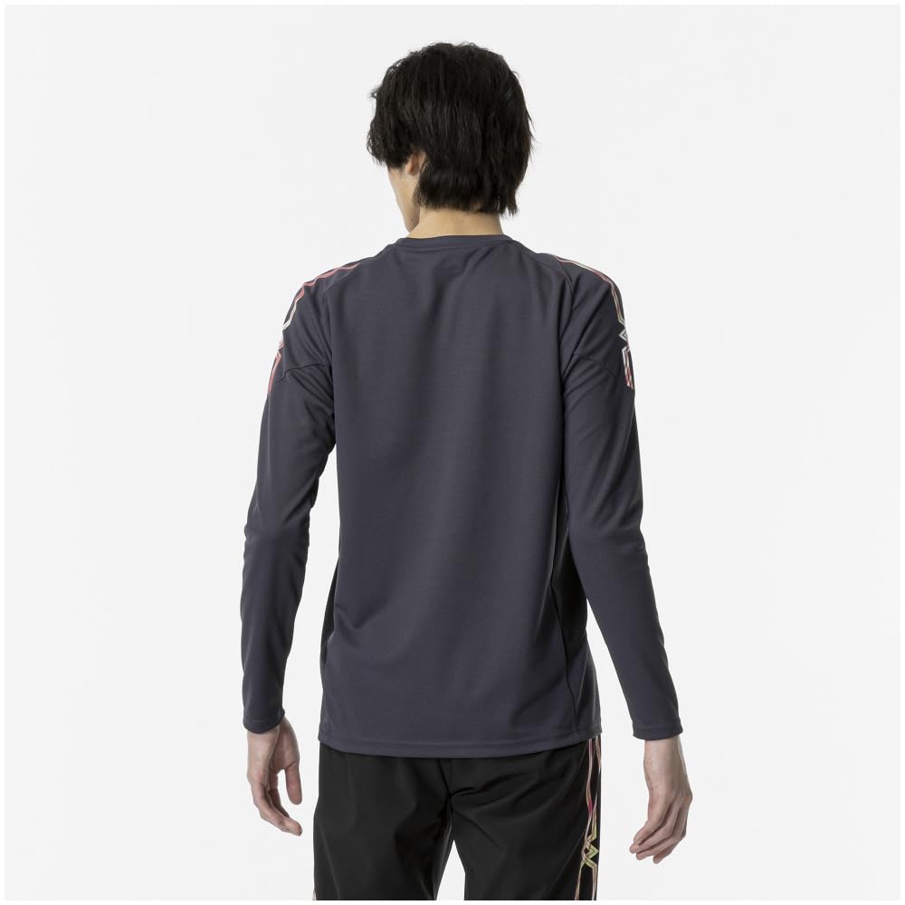 Mizuno 32MAA630 Training Long Sleeve Ombre Size L MC-LINE Wear, T-Shirt, Moisture-Wicking, Quick-Drying, Blue-Gray,