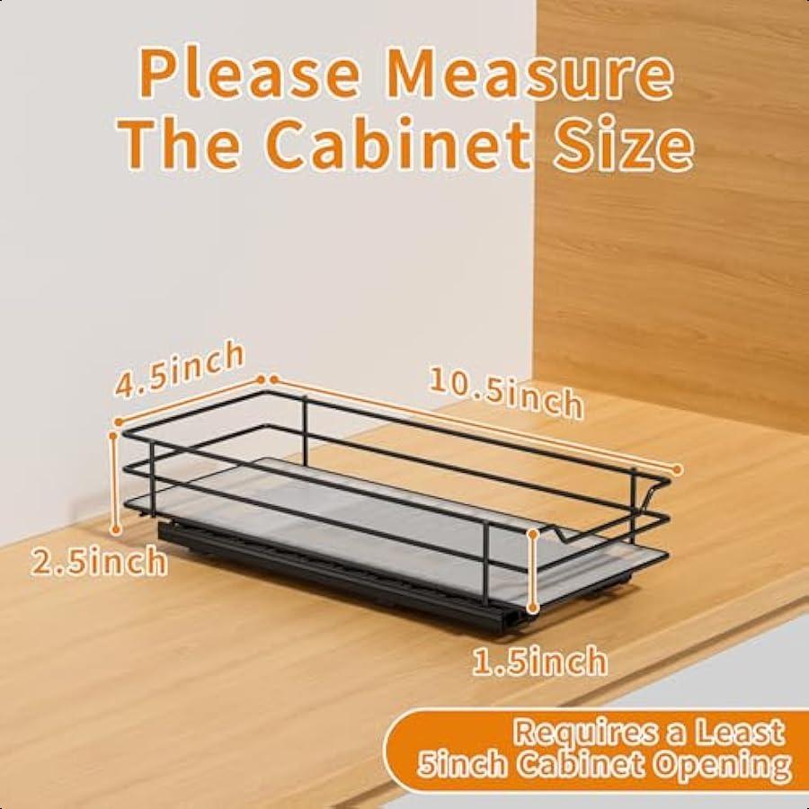 Pull Out Spice Rack Organizer for CabinetSlide out Spice Organizer for Inside Cabinets Heavy Duty Spice Organization for Kitche