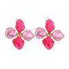 Korean Style 18K Gold Titanium Steel Petal Earrings for Women