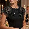 Dazzling Bead Decorated Detachable Neckpiece Fashion False Collar Party Shawl Collar For Dresses Jackets And Sweaters