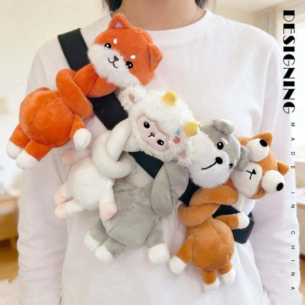 White Color Long Neck Cat Plush Keychain Cute Style Schnauzer Plush Pendant Bag Charm Decor