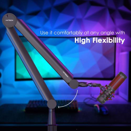 IXTECH Premium Microphone Boom Arm with Desk Mount, 360 Rotation, Fully Adjustable, for Podcasts, Video, Gaming, Radio, Studio, and Recording, Durabl