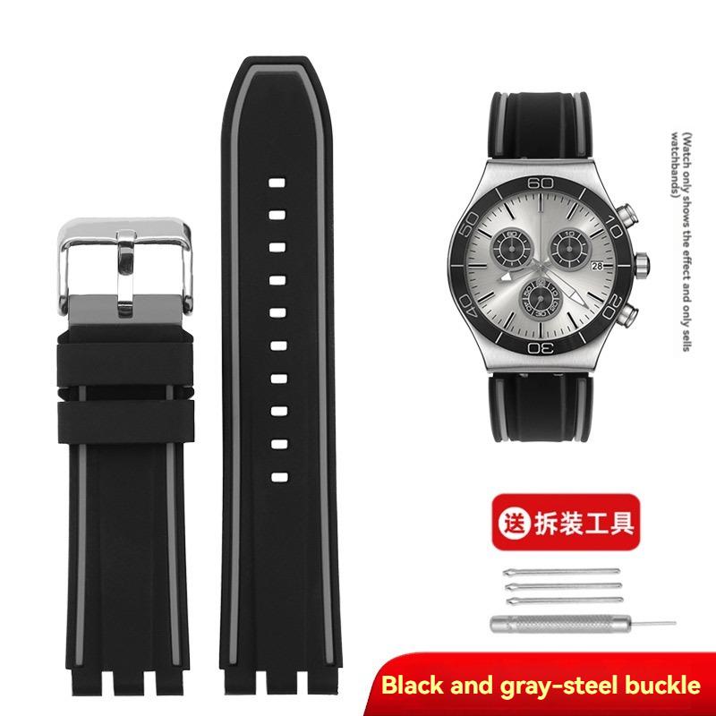 19mm 20mm 21mm Gumowy Pasek do Swatch Silikonowy Outdoorowy Pasek do Zegarka YVS400 YVS451 YVB404 Bransoletka Męska Damska Łańcuszek do Zegarka