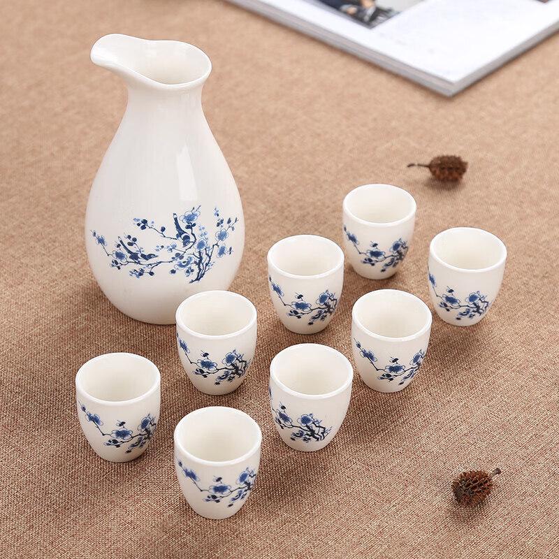 Qiwei 9-Piece Ceramic Wine and Sake Set