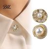 Daily Wear Brooches Faux Pearl Magnetic Button Pin, No Sew Safety Secure Pin for Scarf Shirts Sweater, Reusable Clothing Decorative Brooch Damage