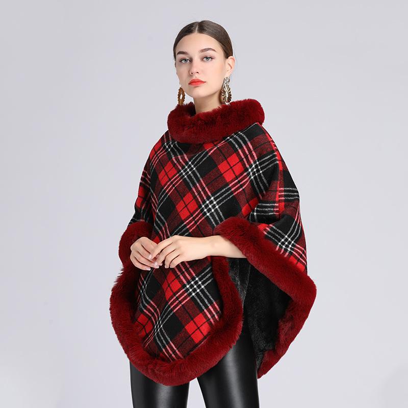 YYFS Moda damă ocazional toamnă iarnă cu imprimeu în carouri Jachete și paltoane cu mânecă lungă