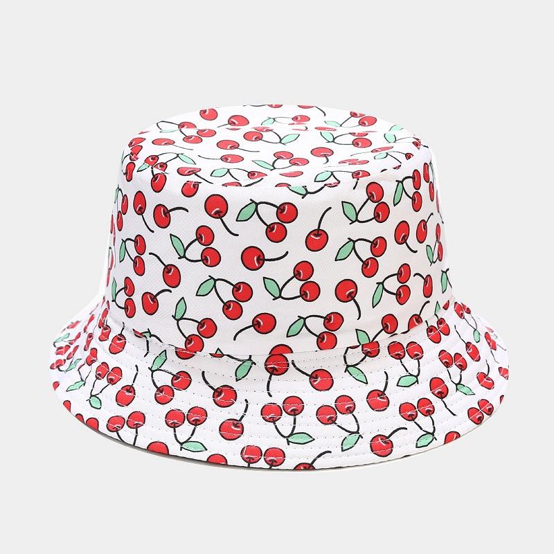 Creative Printed Fruit Pattern Bucket Cap Unisex Outdoor Leisure Fisherman Hat Summer Beach Uv Protection Sun hats Panama Bob