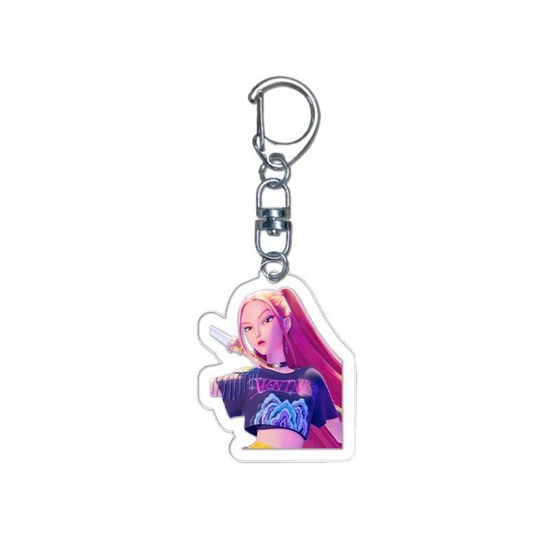 New Demon Hunters Kpop Rumi Zoey Jinu Mira Key Ring Acrylic Keyrings Huntrix Saja Boys Mystery Keychains Accessories Fans Gifts