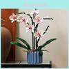 Abs Plastic Building Blocks Set For Girls With 400-800 Pieces Orchid Butterfly Orchid Bouquet Scene Diy Toy Gift Wholesale