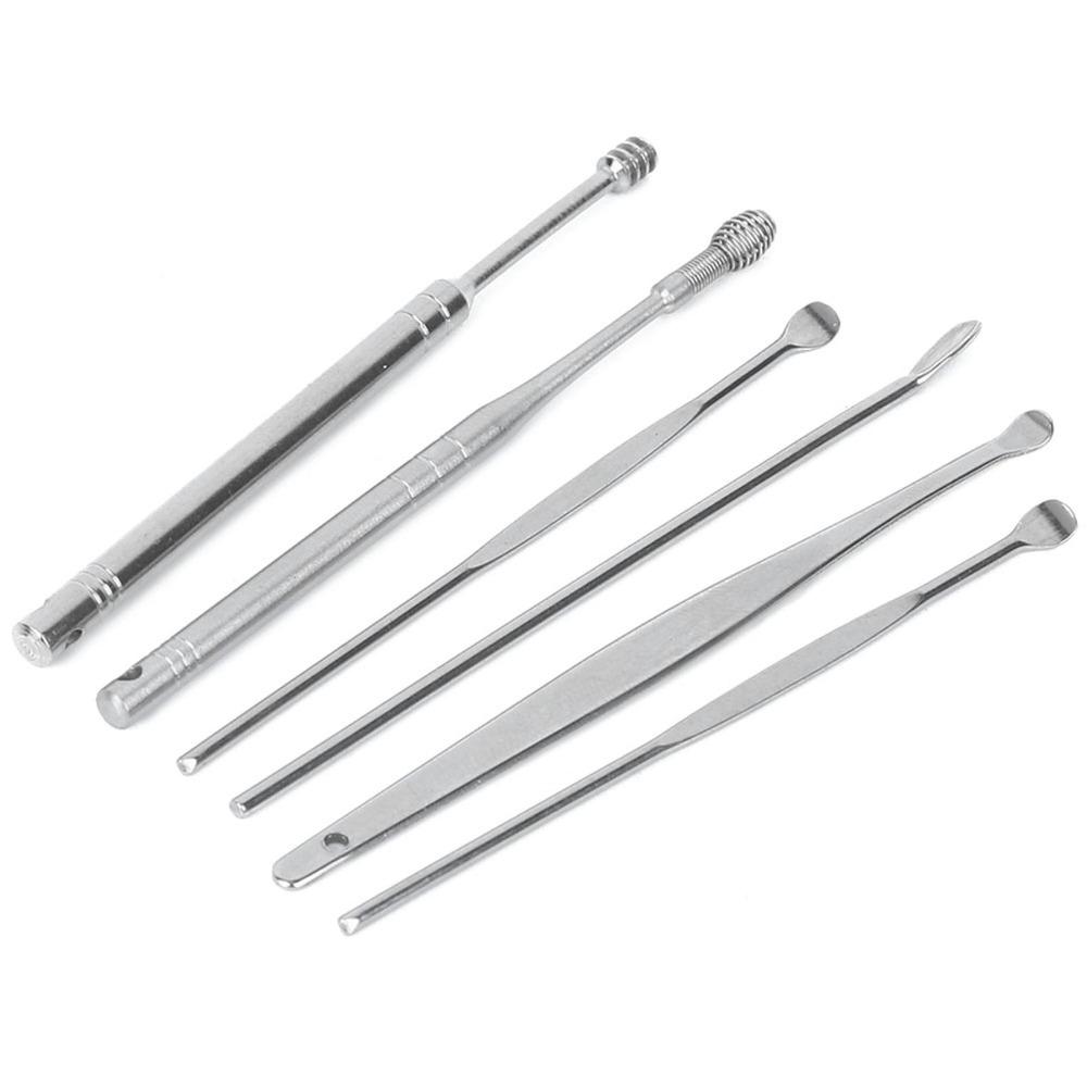 6 Pcs Stainless Steel Ear Wax Remover Widened Earwax Removal Kit Ear Cleaning Tool  Safe Cleaning