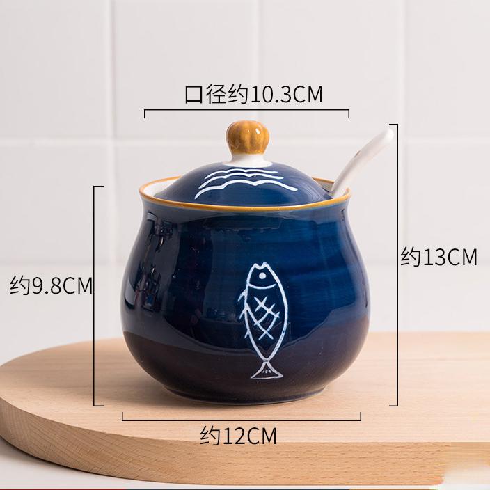 

Japanese Ceramic Oil Jar High Temperature Resistant Large Capacity Kitchen Container Salt Shaker Seasoning Jar Spice Bottle
