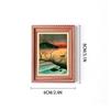 Floating World 3D Wood Carving Photo Frame Magnet: Wooden Home Décor, Poster, and Refrigerator Tile.