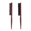 Triple Row Pig Bristle Hairdressing Comb with Pointed Tail and Nylon Teeth