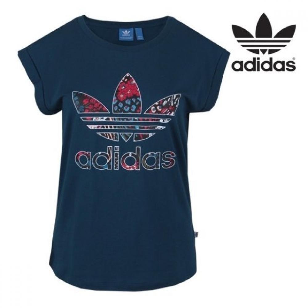 

Adidas Original Women s BF ROLL UP Logo Short Sleeve T Shirt AY8376