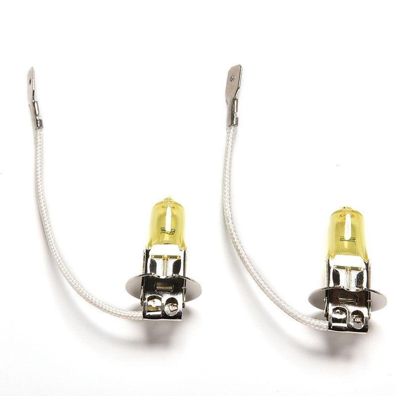 Novo lote de 2 peças H3 Lâmpadas 4300K Carro Halogênio Xenon H3 12V 55W Farol em Amarelo Nevoeiro