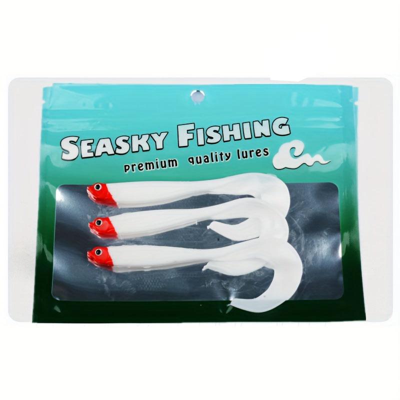 Open belly fish long rolled tail soft bait, lure soft bait used for bass, saltwater and freshwater fishing - lifelike design and