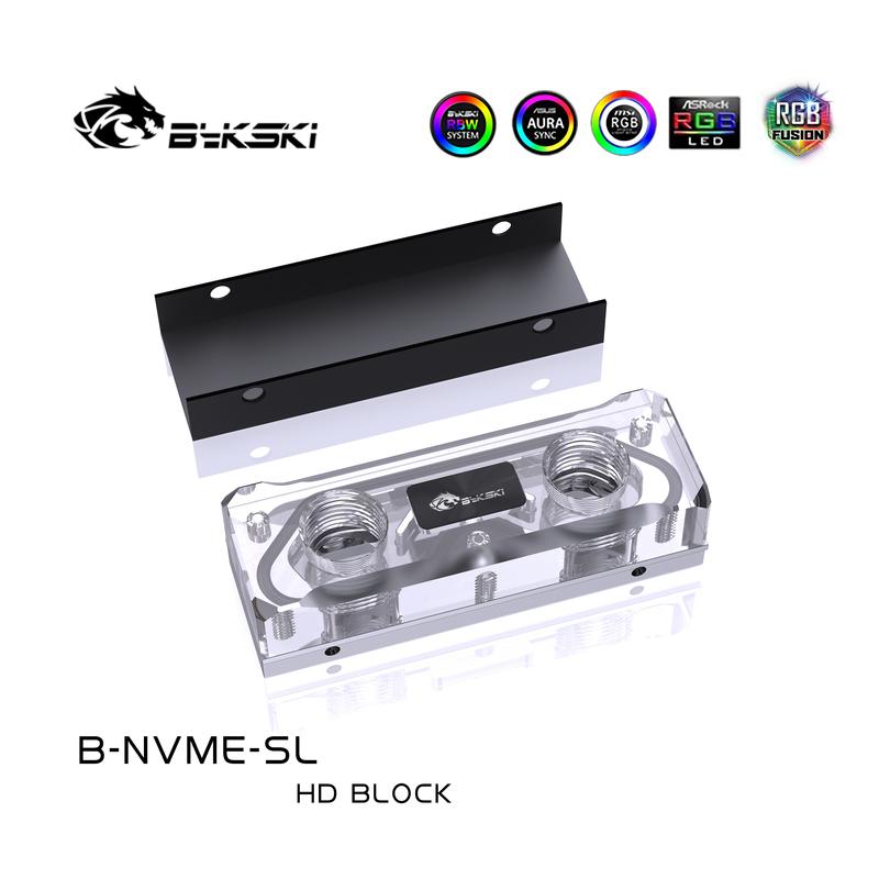Bykski B-NVME-SL M.2 Ssd Full Acrylic Water Cooling Block Using For Solid State Drive Hard Disk cooler Radiator
