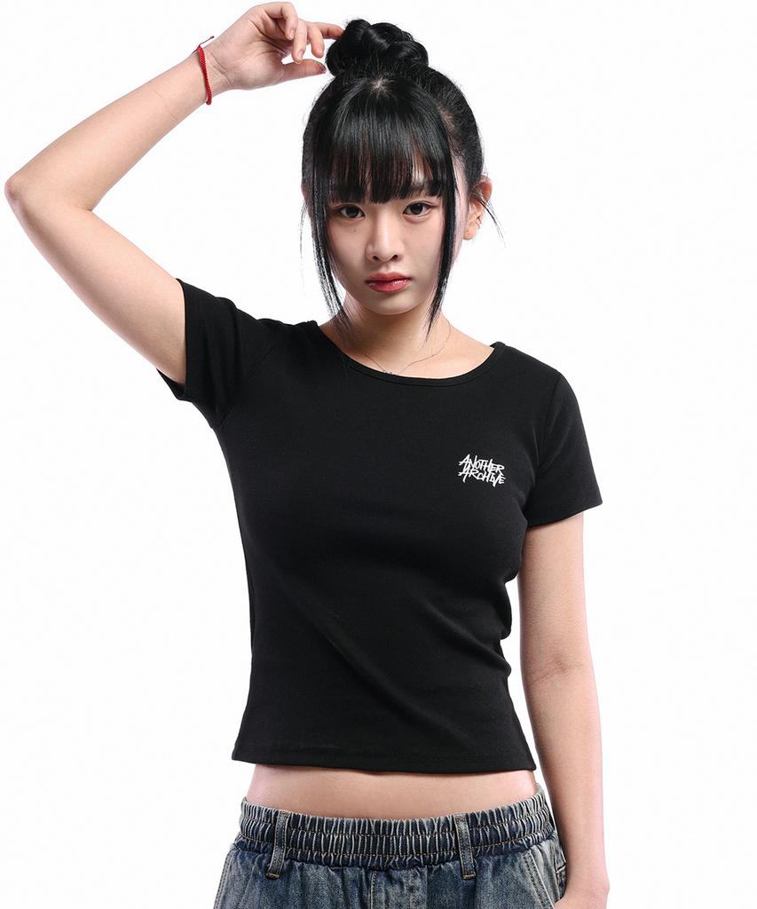 ANOTHER ARCHIVE Women'S Perfect Slim Logo Short Sleeve T-Shirt_Black