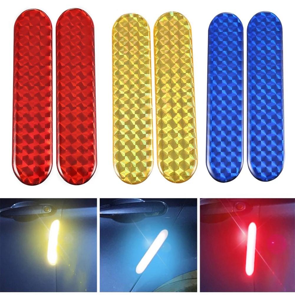 Decal Sticker For Car Wheel Eyebrow For Door Edge Red/yellow/blue Reflective Reflective Tape Safety Warning Universal 2*