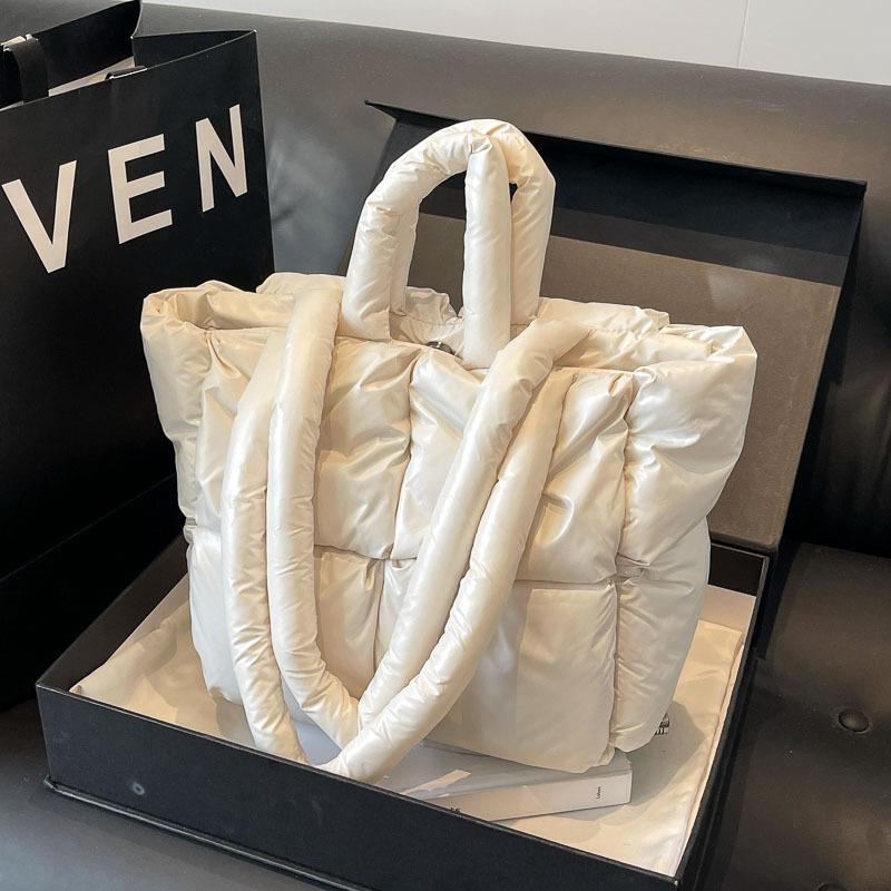 Underarm bag women s large-capacity soft cotton-filled pillow down bag versatile single shoulder portable tote bag