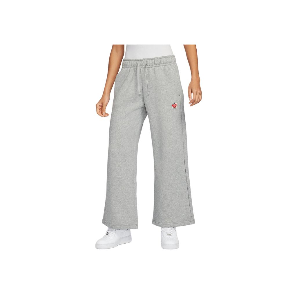 Nike Ropa Deportiva Cordones Cintura Media Cómodos Pierna Ancha Pantalones Deportivos de Punto para Mujer Pantalones Gris Oscuro Multicolor HV8729063