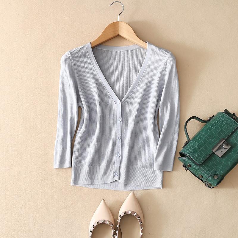 

Летние кондиционированные трикотажные солнцезащитные топы кардиганы модные тонкие трикотажные кардиганы свитера женские женские одежда тонкие женские трикотажные топы 3108 One Size серо голубой