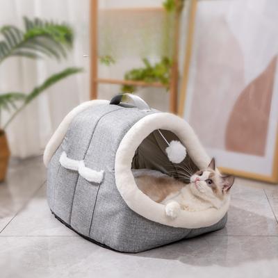 Cat Nest Is Warm In Winter Removable and Washable Semi-enclosed Cat House Double Door Arched Pet Nest