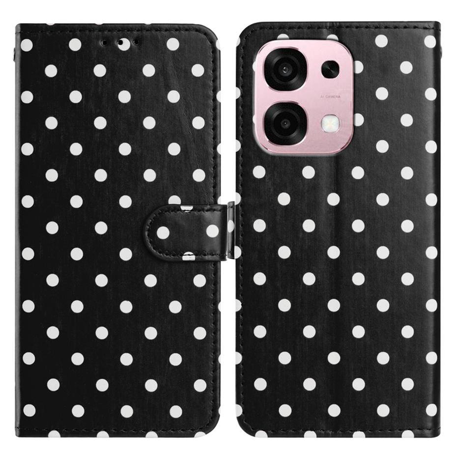 

For Oppo A6 Pro 4G/Oppo F31 5G/Oppo A6 Pro 5G Leather Case Polka Dot Pattern Wallet Stand Folio Phone Cover