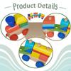 Wooden Stacking Block Train Toy Building Blocks Interactive Game Towable Early Learning Toys for 2-4