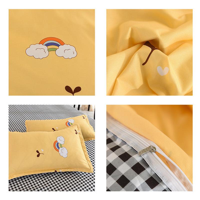 Four-piece Bedding Washed Cotton Single Double Student Three-piece Bed Linen Quilt Cover Pillowcase