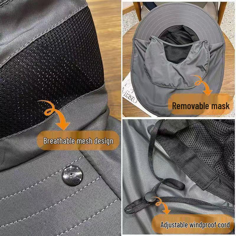 Waterproof UV-Protection Outdoor Sun Hat for Men & Women – Summer Fishing & Cycling Hat with Face & Neck Guard