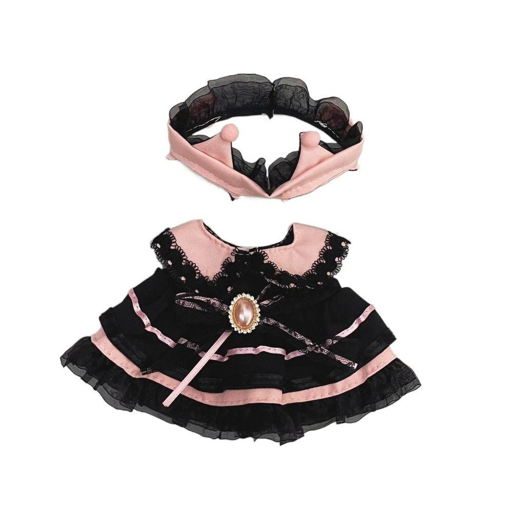 

OB11 Doll Clothes Set 20cm Cotton Doll Mini Princess Skirt Cartoon Doll s Accessories Plush Toy Type P