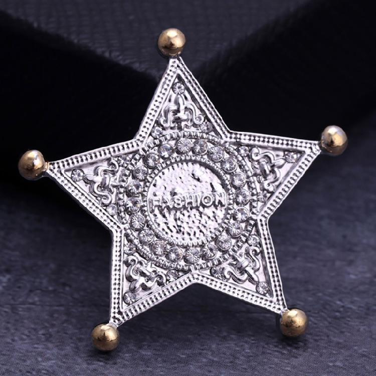 Broches de Estrela com Strass Pin de Lapela de Estrela de Cinco Pontas Broche Joias de Destaque para Mulheres